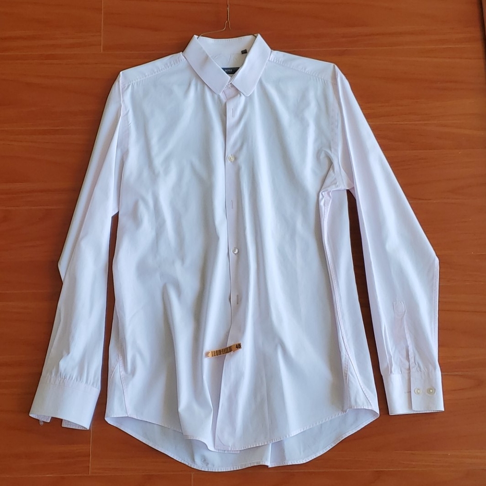 Hugo Boss Slim Fit Light Pink Dress Shirt
